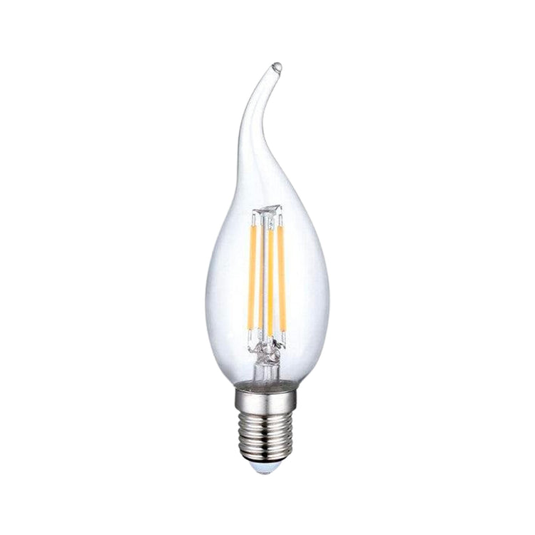 Natural White (4000k) LED - FLICKER FREE 4 Watt Candle Bulb E14 Socket - Dimmable Fancy Tip -