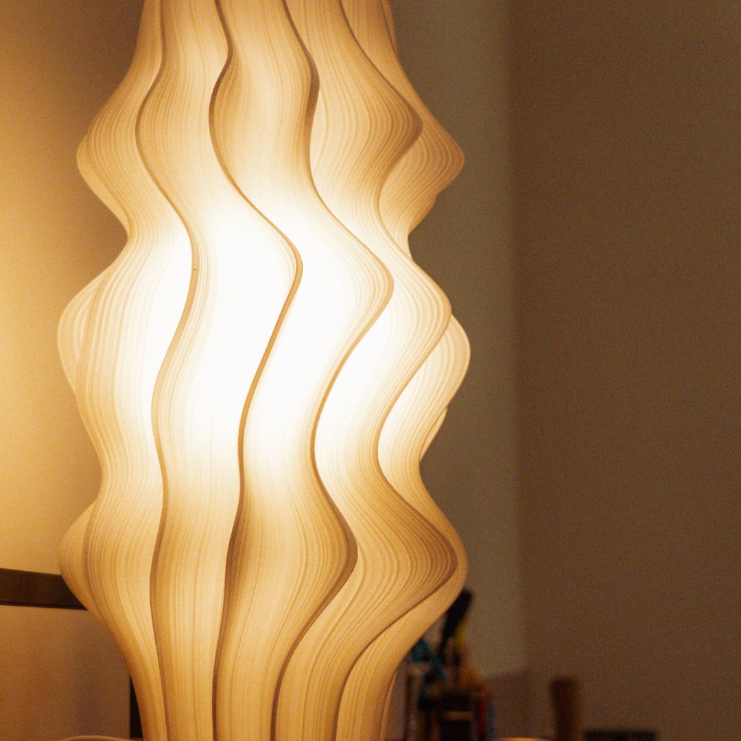 Iris Pleated Table Lamp Crème — Namami - with FREE colour changing globe