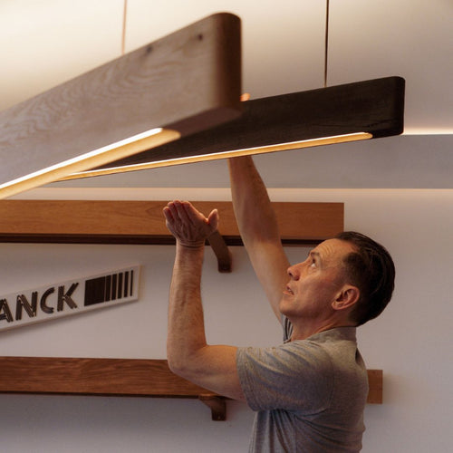 Linear Timber Pendant — Planck Lighting