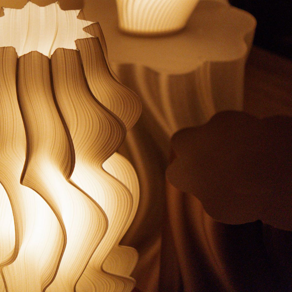 Iris Pleated Table Lamp Crème — Namami - with FREE colour changing globe