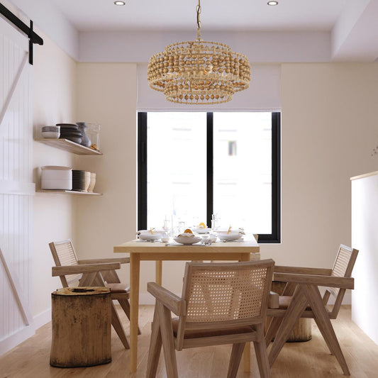 Jasper Collection - 3 Tier Rattan Chandelier - W:40cm