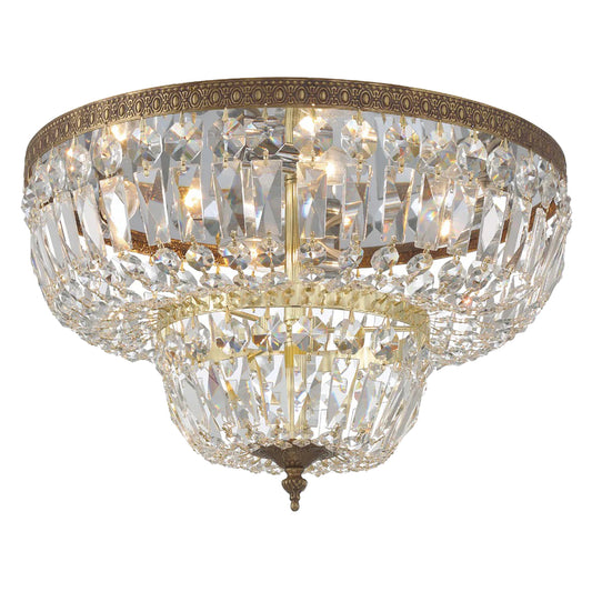 Devon Collection - 2 Tier Old Brass Flush Mount