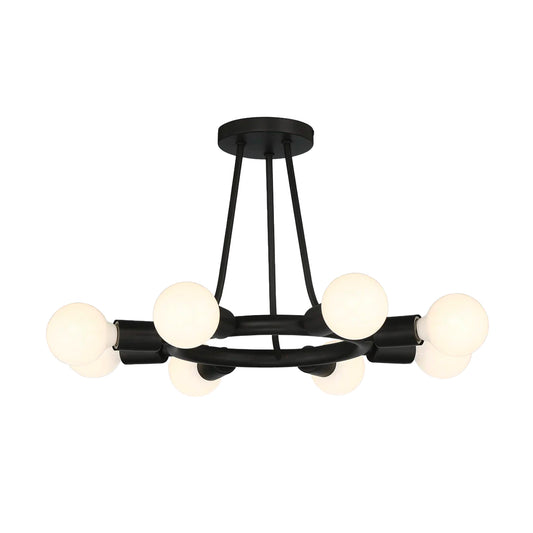 Filmore Collection - Matte Black Semi Flush Mount