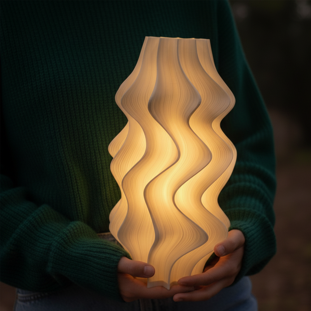 Iris Pleated Table Lamp Crème — Namami