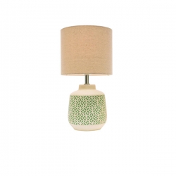 NATALIA Teal /White Pattern Table Lamp - Click for more info
