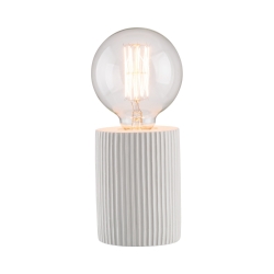 HUDSON RIBBED CONCRETE TABLE LAMP WHITE - Click for more info