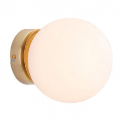 LANA Opal Glass Wall Light - Brushed Bra - Click for more info