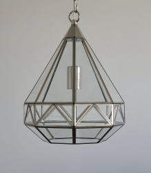Diamond Glass Pendant - Polish Nickle - Click for more info