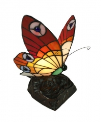 RED MULTICOLOURED BUTTERFLY LAMP - Click for more info