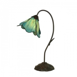 SINGLE LOTUS LAMP TEAL - Click for more info
