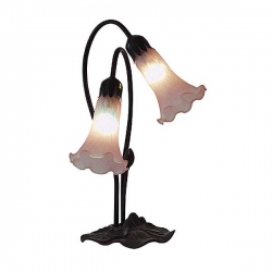 2LT LILY LAMP WITH MATT RED GLASS - Click for more info